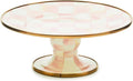 Enamel Pedestal Serving Platter, Decorative Serving Dish for Food, Mini, Black-and-White Courtly Check