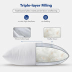 MIULEE 26x26 Euro Pillow Inserts,Set of 2 Down Feather Throw Pillows for Couch Sofa Bed, Decorative Fluffy Throw Pillow Inserts Cotton Fabric,White