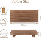 Small Wood Tray Pedestal Stand Farmhouse Bathroom Decor Decorative Wooden Riser Kitchen Soap Dish Holder for Vanity, Counter, Sink, Brown