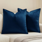 MIULEE Brown Velvet Throw Pillow Covers 20x20 Soft Decorative Solid Square Cushion Cases Pack of 2 Modern Luxury Home Decor for Couch, Sofa, Bedroom